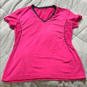 FILA Women's Bright Pink V-Neck Tee